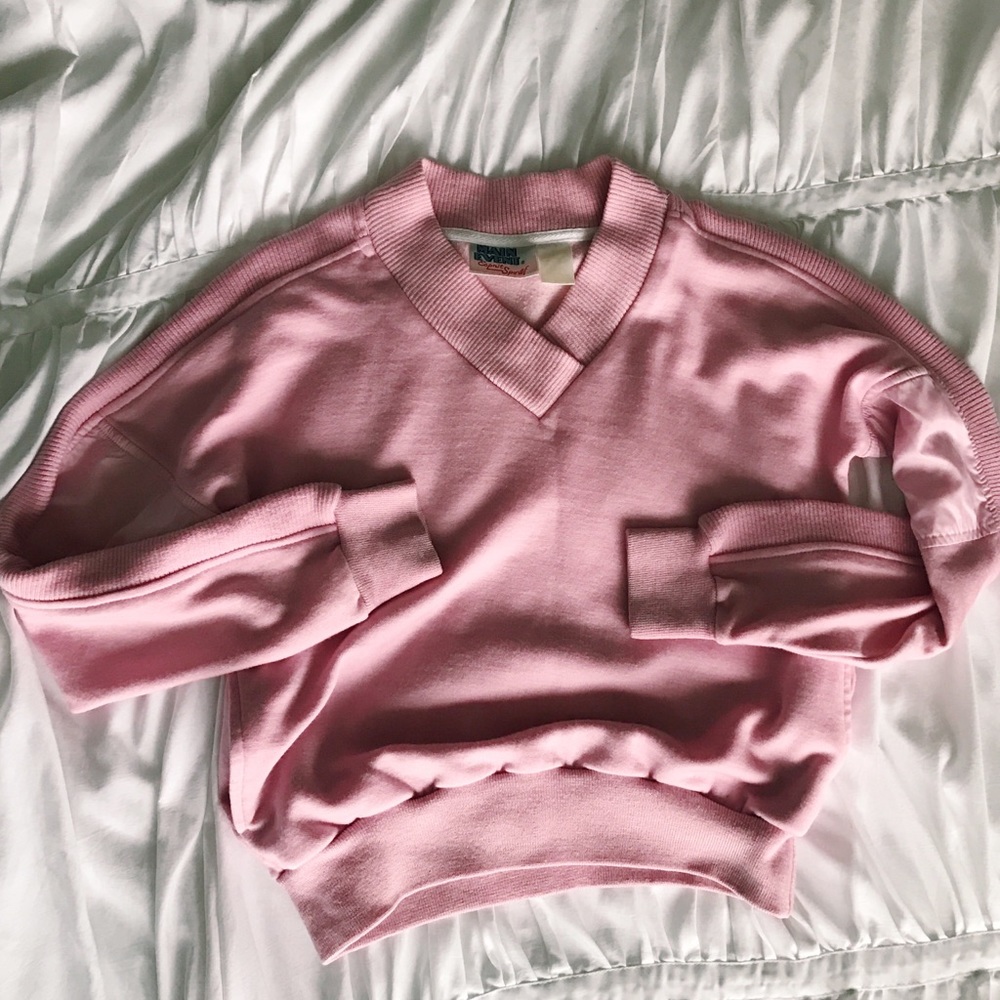 Vintage V-Neck Sweater with Pockets